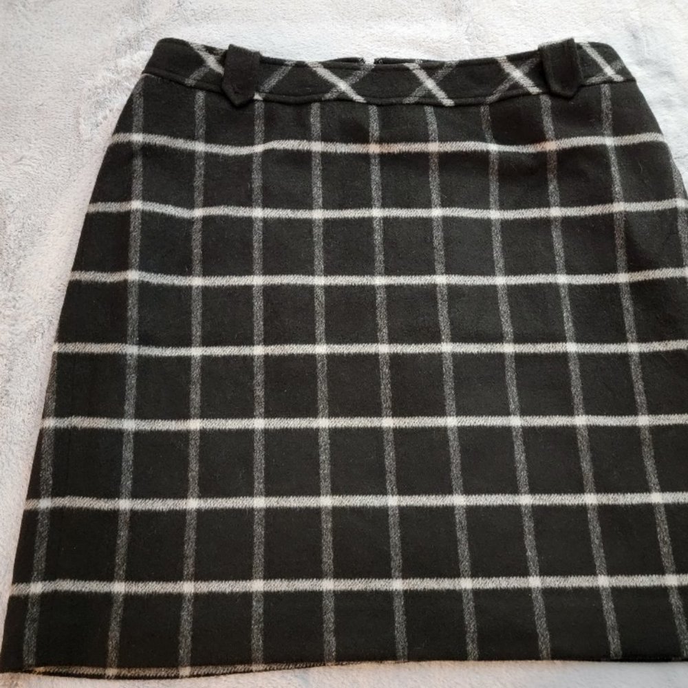 Talbots Black and White Wool Skirt
